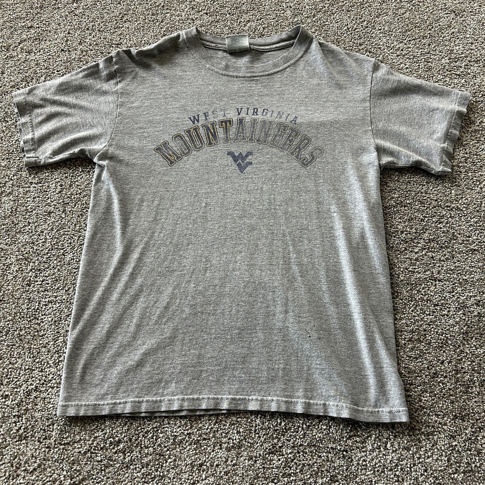 Y2K West Virginia Mountaineers Shirt Mens Medium Gray NCAA J America Crewneck